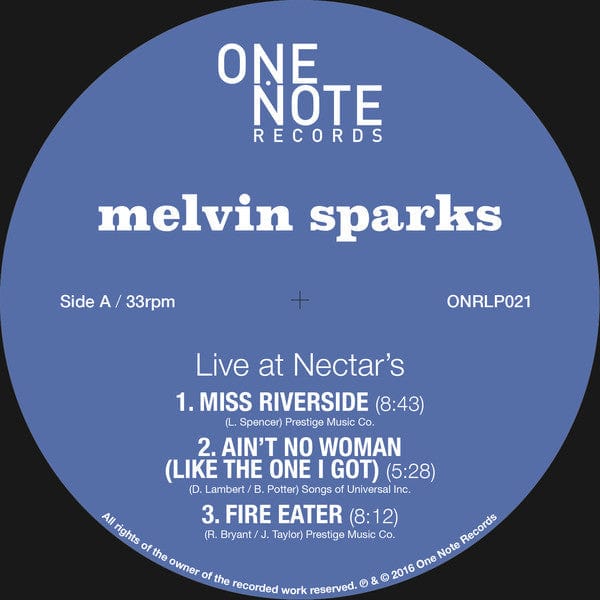 Melvin Sparks – Live At Nectar's (LP, MPO, One Note Records, 2017) Image 4