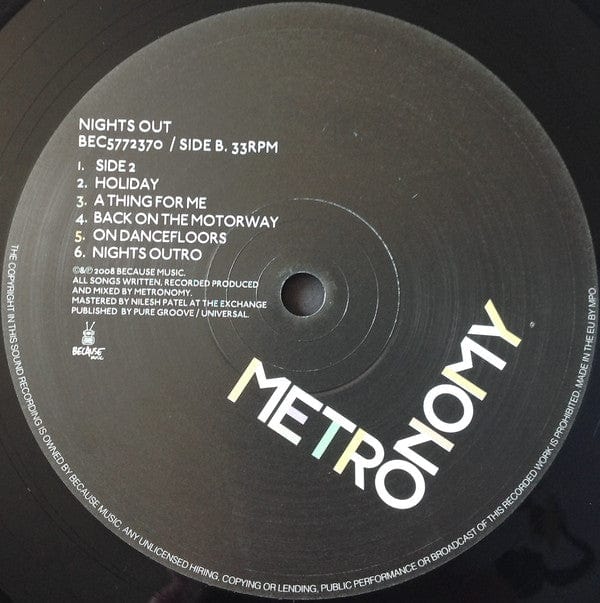Metronomy – Nights Out (LP, Because Music, 2008) Image 4
