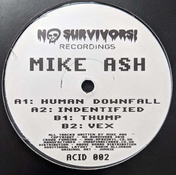 Mike Ash – Human Downfall (12", No Survivors! Recordings, 2019) Front Cover