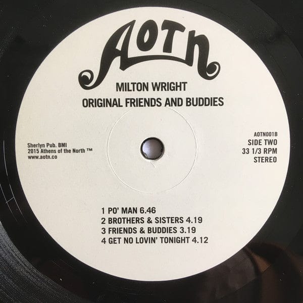 Milton Wright – Original Friends And Buddies (LP, Athens Of The North, 2015) Image 4