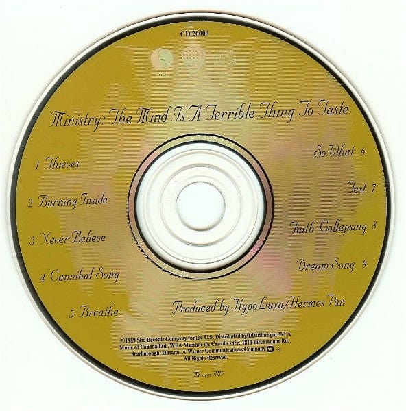 Ministry - The Mind Is A Terrible Thing To Taste (CD) Sire, Warner Bros. Records CD 075992600422