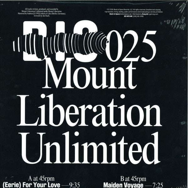 Mount Liberation Unlimited - (Eerie) For Your Love (12") Beats In Space Records Vinyl