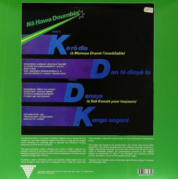 Nâ Hawa Doumbia – La Grande Cantatrice Malienne, Vol. 3 (LP, Awesome Tapes From Africa, 2011) Back Cover