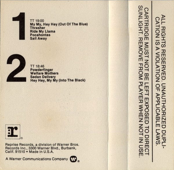 Neil Young Crazy Horse – Rust Never Sleeps (Cassette, Reprise Records, 1979) Image 5