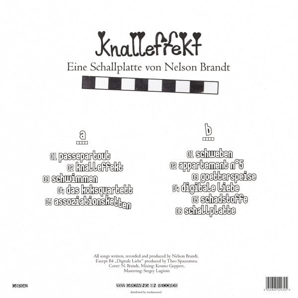 Nelson Brandt – Knalleffekt (LP, Growing Bin Records, 2022) Back Cover