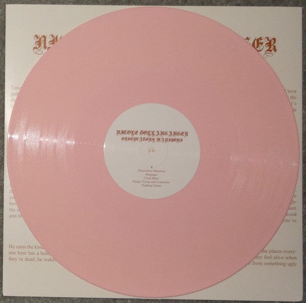 Nicole Dollanganger – Observatory Mansions (LP, Pink Opaque, Run For Cover Records, 2016) Back Cover