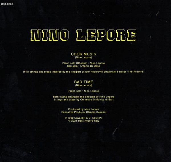 Nino Lepore - Chok Musik (12") Best Record,Best Record Italy Vinyl