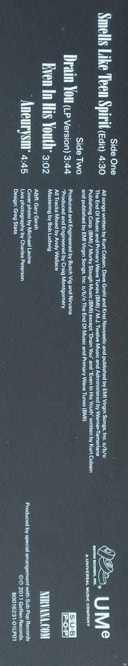 Nirvana - Smells Like Teen Spirit (10") DGC, Sub Pop, UMe