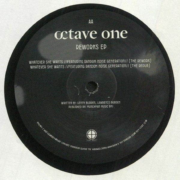 Octave One – Reworks EP (12", EP, 430 West, 2021) Back Cover