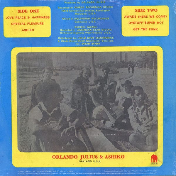 Orlando Julius & The Ashiko - Love, Peace & Happiness (LP, Album, RE, RM) Hot Casa Records