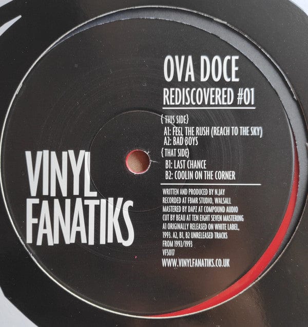 Ova Doce – Rediscovered #01 (12", Red, Vinyl Fanatiks, 2020) Front Cover