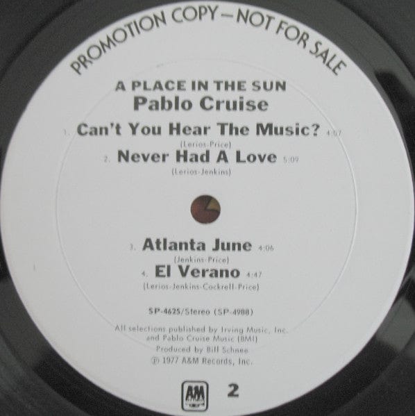 Pablo Cruise – A Place In The Sun (LP, A&M Records, 1977) Image 3