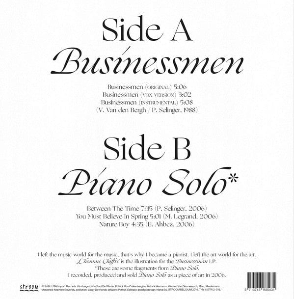 Patrick Selinger – Businessmen (12", Stroom, 2018) Back Cover