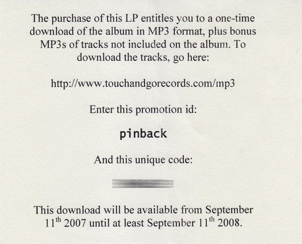 Pinback – Autumn Of The Seraphs (LP, Touch And Go, 2007) Image 7