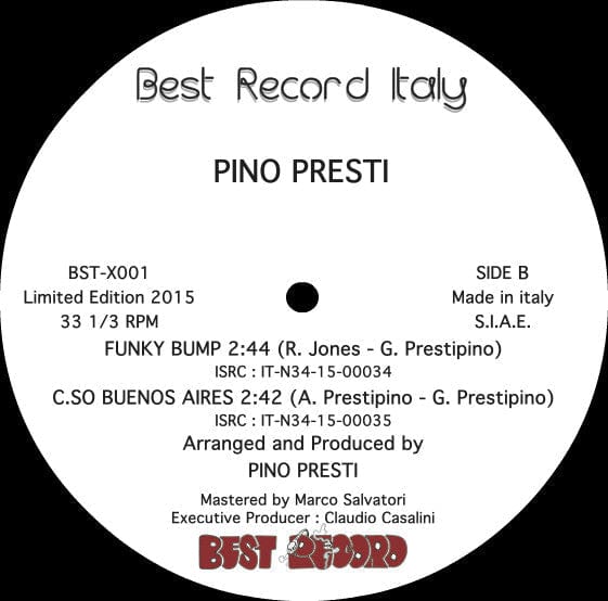 Pino Presti - Funky Bump (12", Ltd, RM) Best Record Italy, Best Record