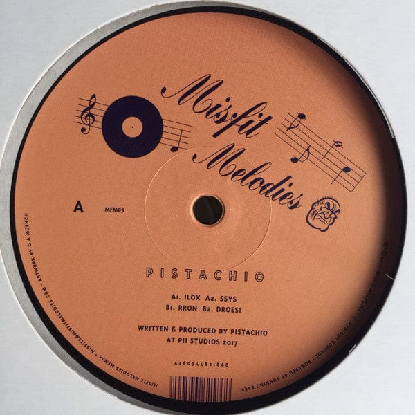 Pistachio – PISTACHIO EP (12", Misfit Melodies, 2018) Back Cover