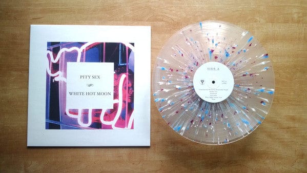 Pity Sex – White Hot Moon (LP, Clear With Pink, Purple, White & Blue Splatter, Run For Cover Records, 2016) Back Cover