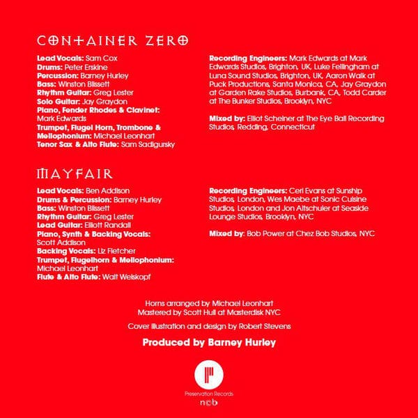 Powder Blue Tux – Container Zero / Mayfair (7", Preservation Records, 2016) Back Cover