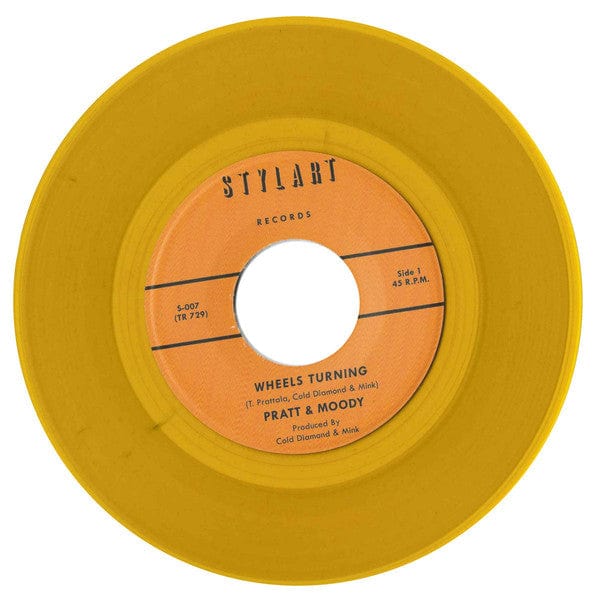 Pratt & Moody – Wheels Turning (7", Yellow, Stylart Records) Front Cover