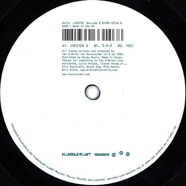 Querida – Object Orient EP (12", Kanzleramt, 2004) Back Cover