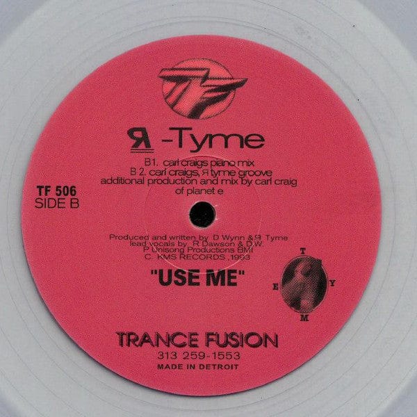 R-Tyme – Use Me (12", Clear, Trance Fusion, 2020) Back Cover