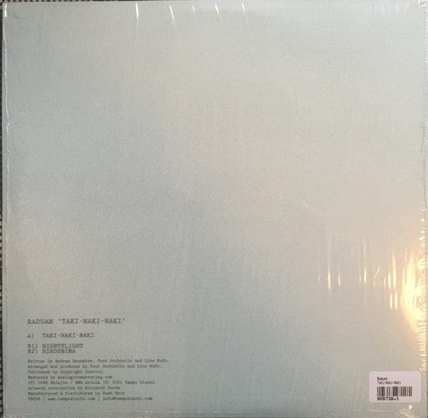 Raduan – Taki-Naki-Naki (12", Tempo Dischi, 2022) Back Cover