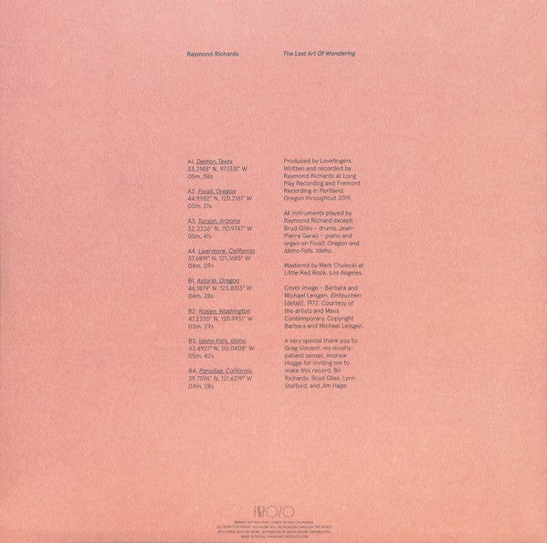 Raymond Richards - The Lost Art Of Wandering (LP) ESP Institute Vinyl