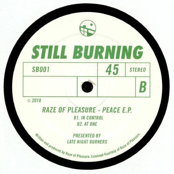 Raze Of Pleasure – Peace E.P. (12", Late Night Burners, 2019) Back Cover