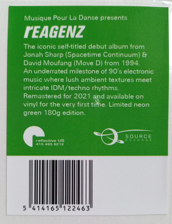 rEAGENZ – rEAGENZ (2xLP, Green Neon, 180g, Musique Pour La Danse, 2021) Image 5