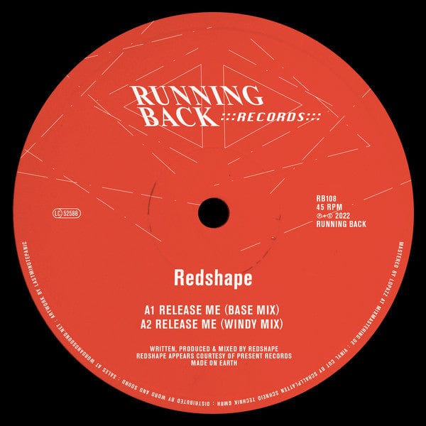 Redshape – Release Me (12", Running Back, 2022) Front Cover