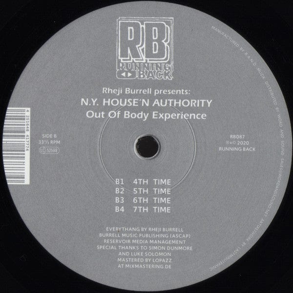 Rheji Burrell N.Y. House'n Authority – Out Of Body Experience (12", Running Back, 2020) Image 3