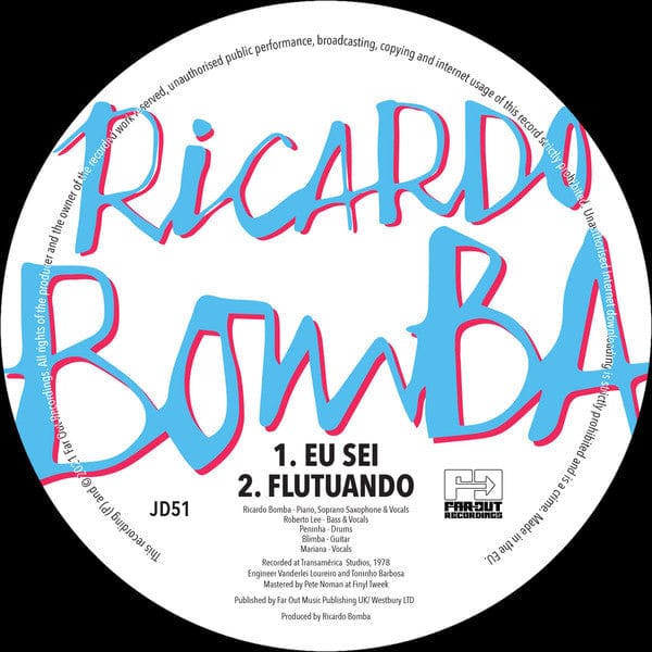 Ricardo Bomba – Eu Sei / Flutuando (7", Far Out Recordings, 2021) Front Cover
