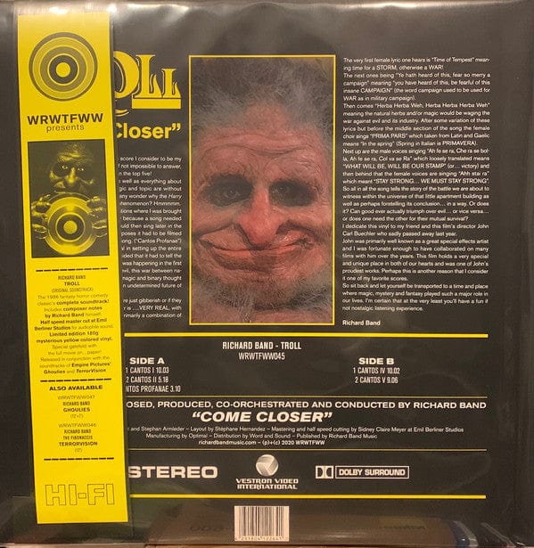 Richard Band - Troll (Original Soundtrack) (LP) We Release Whatever The Fuck We Want Records Vinyl 4251804122641