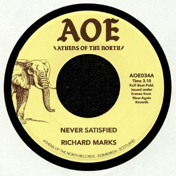 Richard Marks – Never Satisfied / Did You Ever Lose Something (7", AOE, 2019) Front Cover