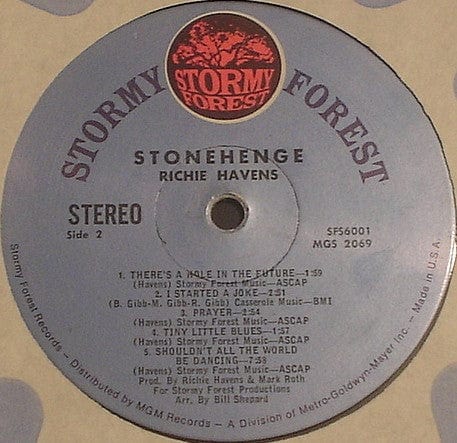 Richie Havens – Stonehenge (LP, MGM Pressing, Stormy Forest, 1969) Image 4