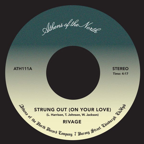 Rivage – Strung Out (On Your Love) / All My Love For You (7", Athens Of The North, 2021) Front Cover