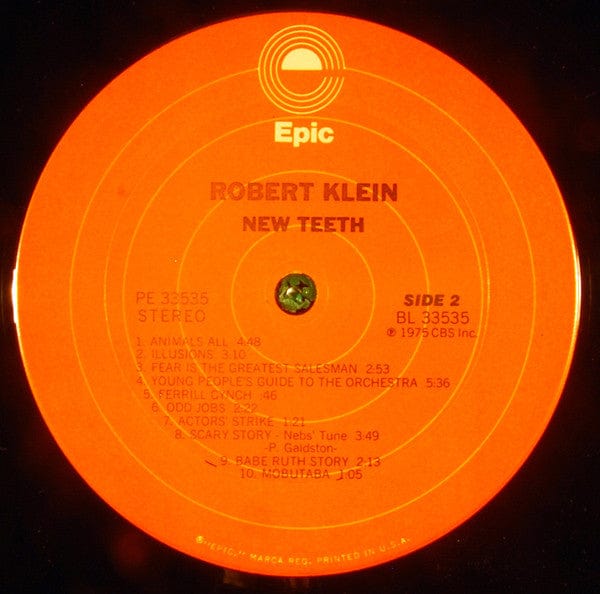 Robert Klein – New Teeth (LP, Pitman Pressing, Epic, 1975) Image 4