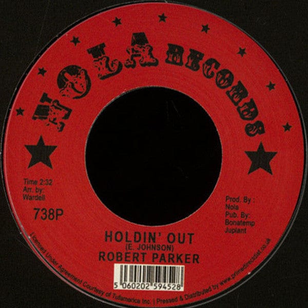 Robert Parker – I Caught You In A Lie / Holdin' Out (7", Nola Records, 2020) Back Cover