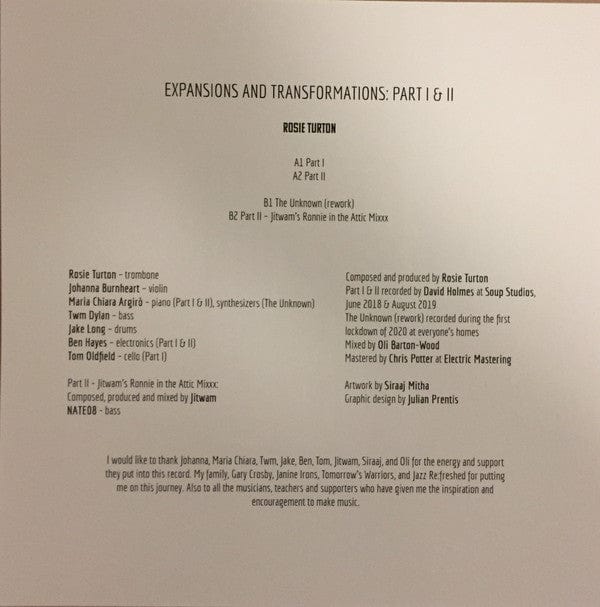 Rosie Turton – Expansions and Transformations: Part I & II (12", Not On Label, 2021) Image 3