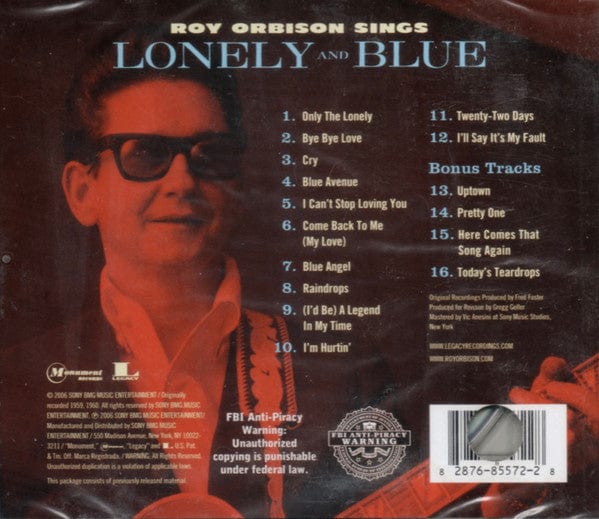 Roy Orbison - Sings Lonely And Blue (CD) Monument,Legacy CD 828768557228