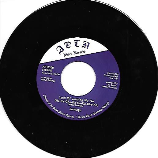 Santiago – Feeling Good (7", Athens Of The North, 2016) Back Cover