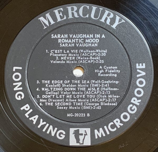 Sarah Vaughan - Sarah Vaughan In A Romantic Mood on Mercury at Further Records