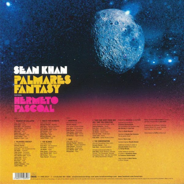 Sean Khan Hermeto Pascoal – Palmares Fantasy (LP, Far Out Recordings, 2018) Back Cover