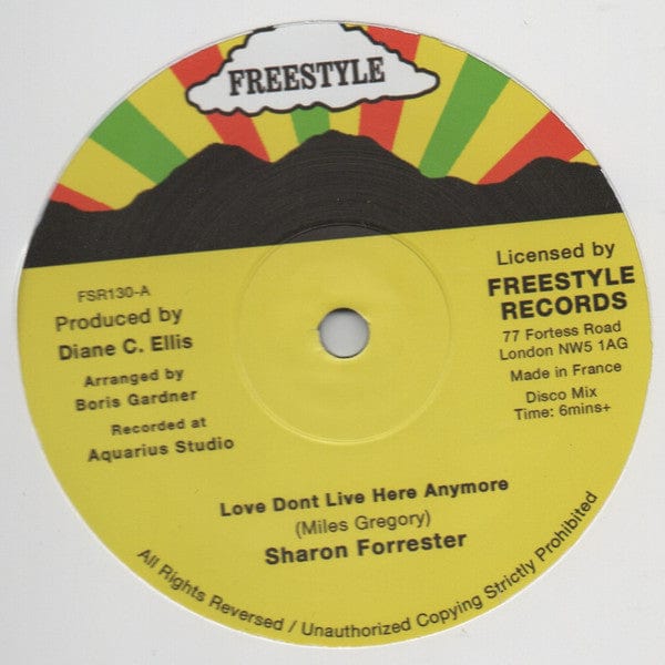 Sharon Forrester – Love Don't Live Here Anymore (12", Freestyle Records, 2022) Front Cover