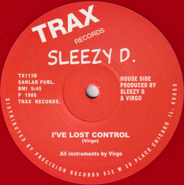 Sleezy D. - I've Lost Control (12") Trax Records Vinyl