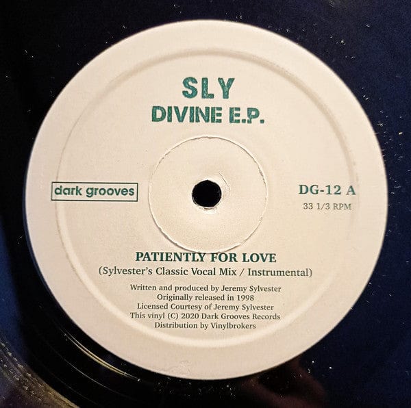 Sly – Divine E.P. (12", Dark Grooves Records, 2020) Front Cover
