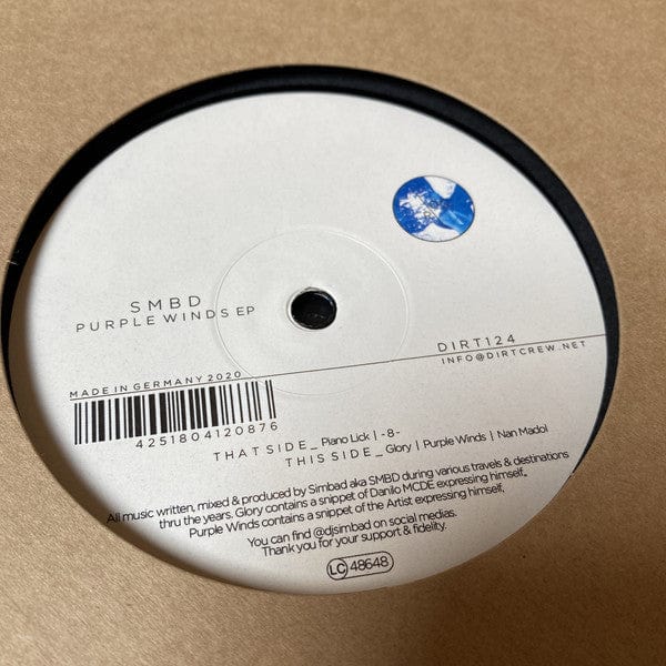 SMBD - Purple Winds EP (12") Dirt Crew Recordings Vinyl 4251804120876
