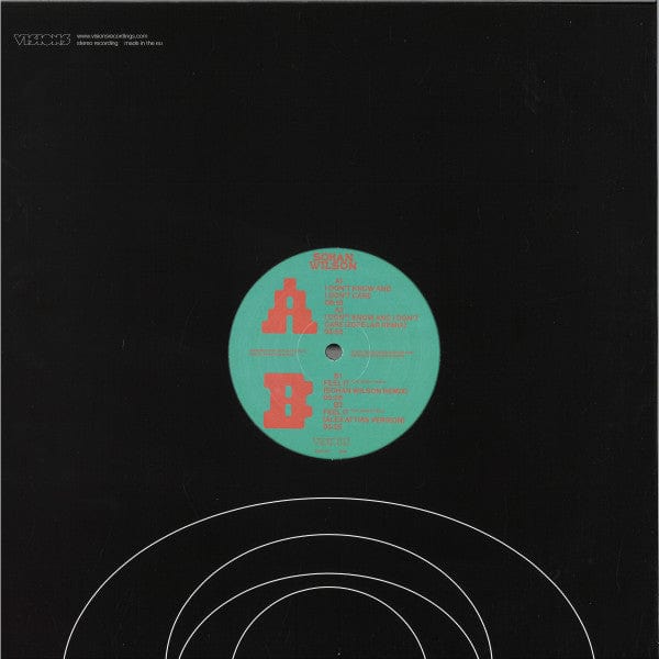 Sohan Wilson - I Don't Know I Don't Care / Feel It (12") Visions Recordings Vinyl