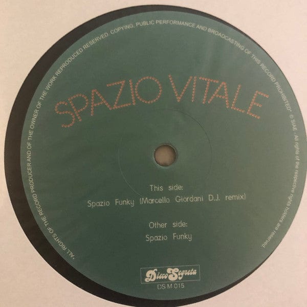 Spazio Vitale - Spazio Funky (12") Disco Segreta Vinyl