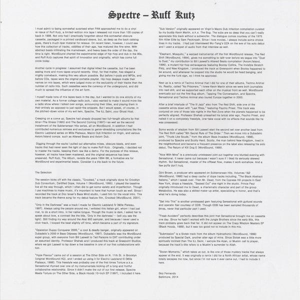 Spectre – Ruff Kutz (2xLP, Pan, 2015) Image 4